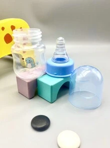 嬰兒pp餵食瓶,60毫升,印有卡通動物圖案,適用於新生兒護理 - 藍色 - 查看 6