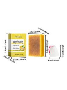 1 件装柠檬亮白姜黄油酸皂，深层清洁冷皂去角质深层清洁保湿肌肤 - 彩色 - 查看 10