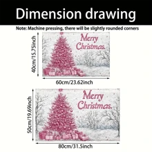 Pink Christmas Tree Microfiber Doormat - Quick-Dry, Non-Slip, Machine Washable, Waterproof & Stain Resistant - Perfect For Kitchen, Bathroom, Holiday Decor & Gifts - Multicolor - View 12