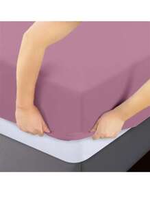Koala Store Fitted Sheet 400 Thread Count Percal Flex Smooth Touch Soft Various Sizes And Colors - Màu hồng gỉ - Xem 4