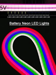 Acosh Neon 圣诞节等场合使用的 LED 霓虹灯条 - 电池供电，带开/关开关，室内/室外使用，多色照明，适合派对、阳台、餐厅装饰 - 多色 - 查看 3