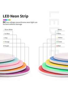 Acosh Neon 圣诞节等场合使用的 LED 霓虹灯条 - 电池供电，带开/关开关，室内/室外使用，多色照明，适合派对、阳台、餐厅装饰 - 多色 - 查看 7