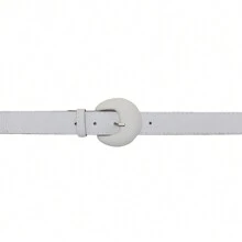 Kit 2 Women's Fashion Belt Fashion Oval Belt 1.10cm Various Colors Summer - 橙-白 - 查看 8