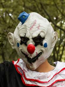 Clown Mask Terrifier Mask Art The Clown Costume Halloween Mask Scary Full Head Latex Deluxe Clown Mask Creepy Cosplay Killer Joker Mask Halloween Costume Horror Bloody Props Skull Skeleton - 迷你帽子小丑面具 - 查看 1