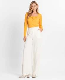Endless Yellow Women's Long Sleeve Blouse - Yellow - View 4