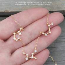 Collier constellation personnalisé 1-6 pendentifs, diamants cubiques en zircone, couleurs argent/or/or rose, bijoux de couche Zodiaque, personnalisé, cadeau de Noël