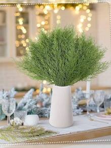 20 قطعة - أغصان صنوبر اصطناعية سيقان خضراء مزيفة أغصان صنوبر بلاستيكية ديكور عيد الميلاد DIY اكسسوارات عطلة، أغصان صنوبر اصطناعية، أغصان سيدار مزيفة، أغصان سيدار مزيفة، أغصان صنوبر عيد الميلاد المزيفة لصنع إكليل DIY ديكور المنزل والمطبخ
