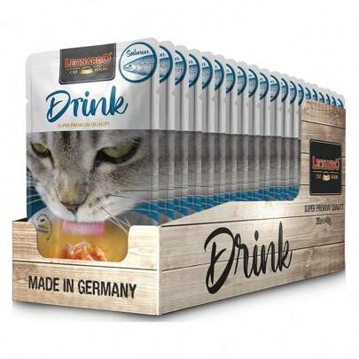 Leonardo Drink Salmón. Sopa De Salmón Para Gatos Pack 20X40 Gr ✅ Entrega de 2-5 días a España y Portugal (península)