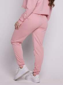 Vekyo Women's Jogger Sweatpants With Elastic And Pockets Casual - 淺粉色 - 查看 2