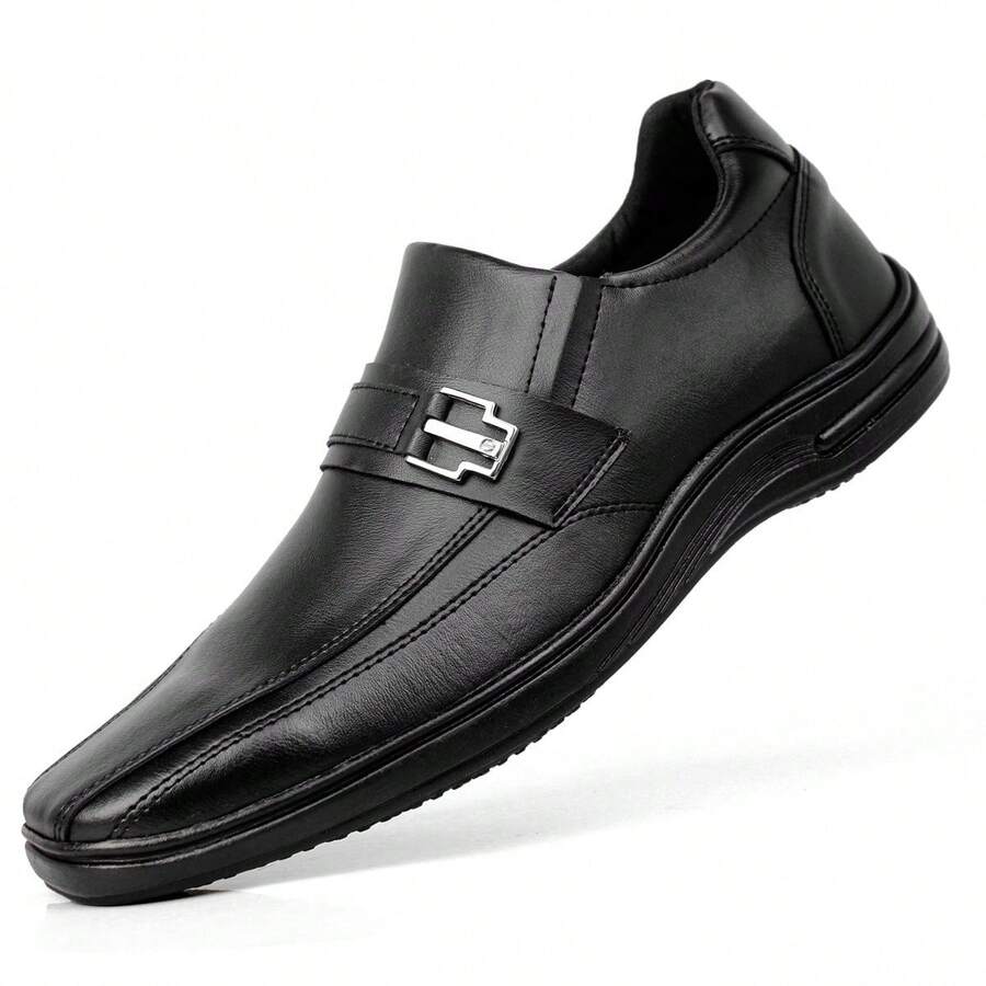 Formal Shoe With Metal Detail, Modern Anatomical Comfort Insole, Black, Non-Slip, Up To Size 46 - màu đen - Xem 1