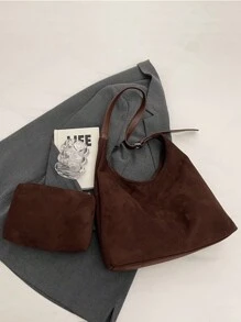 Set de 2 bolsos con monedero, correa de hombro ajustable, capacidad grande, bolso cruzado casual para mujeres, para la temporada de otoño, monedero de moda, bolsos de mano de moda para señoras