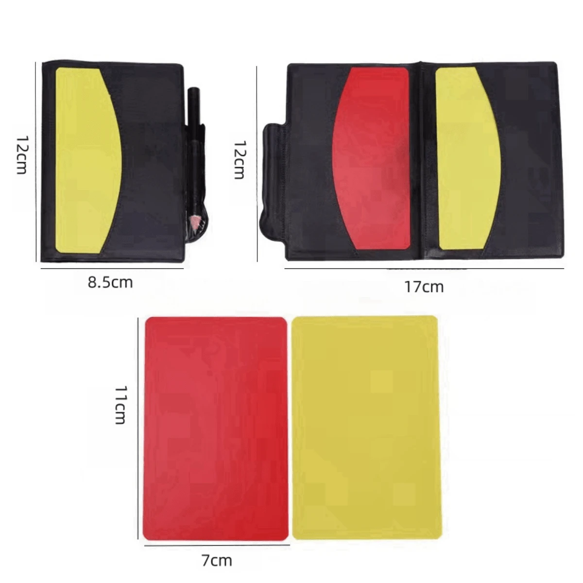 Kit Árbitro Fútbol Tarjetas Rojas Y Amarillas Silbato Cordón