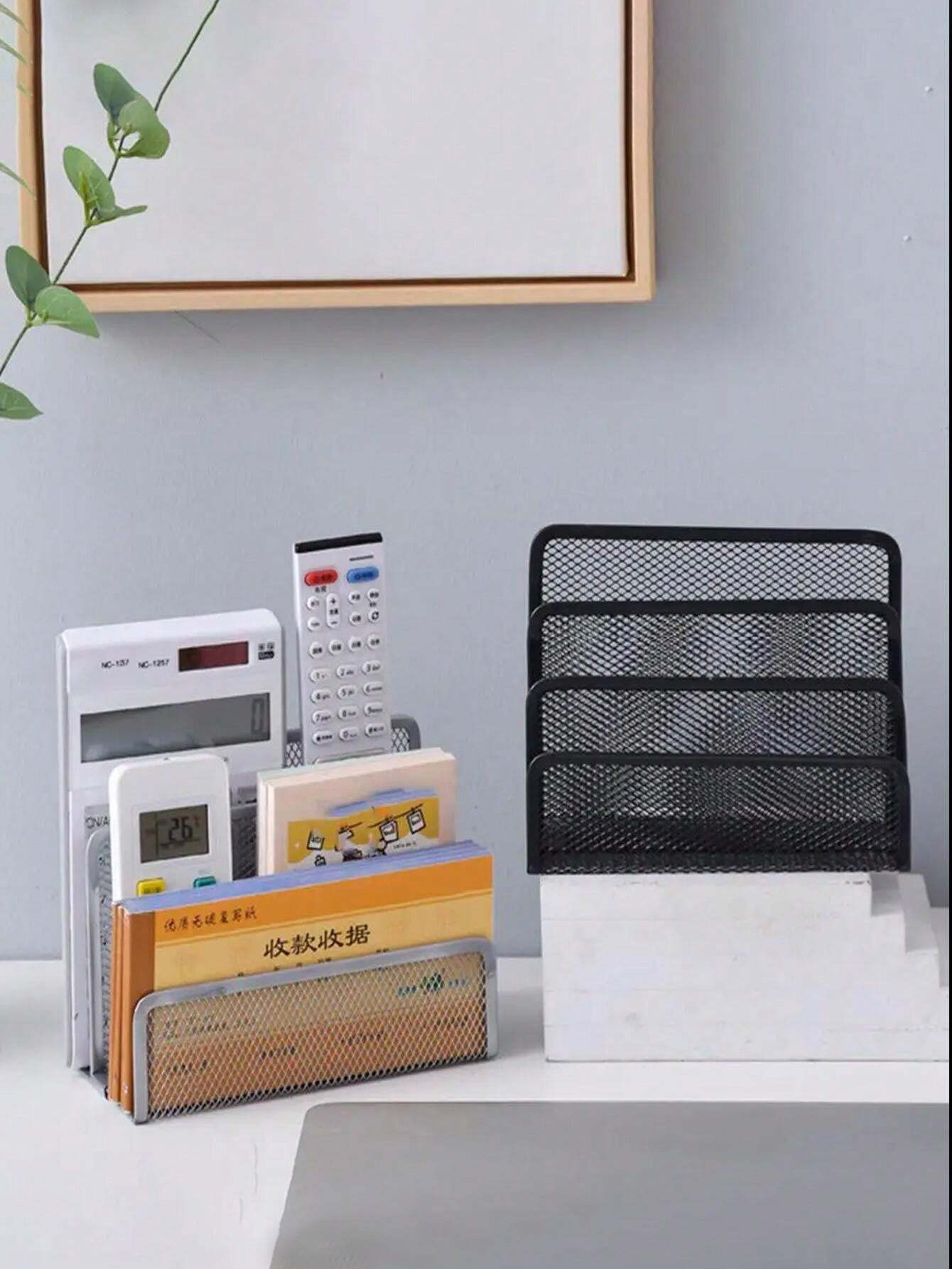 1pc Book File Folder Organizer Storage Shelf, Desktop Bookend Office