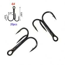 Fishing Treble Hooks Kit, Red And Black Treble Hooks Sharp Round Bend High Carbon Steel Fishing Hooks Strong Barbed Hooks With Stainless Steel Split Rings, For Lures Baits Fishing Hook Set 2# 4# 6# 8# 10# For Freshwater Saltwater