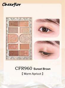 CHEERFLOR Embossed Makeup Palette, Eyeshadow Pallet, Highly Pigmented, With Magnetic Rotatable Lid, Matte Shimmer Powder Eyeshadow Palette, Long-Lasting Bright Shimmer Eyeshadow, Light, Smooth, With Mirror, Highlighters Contour Blush Powder All In One Makeup Pallet, Daily Makeu Cosmetic - CFR960 - 查看 3