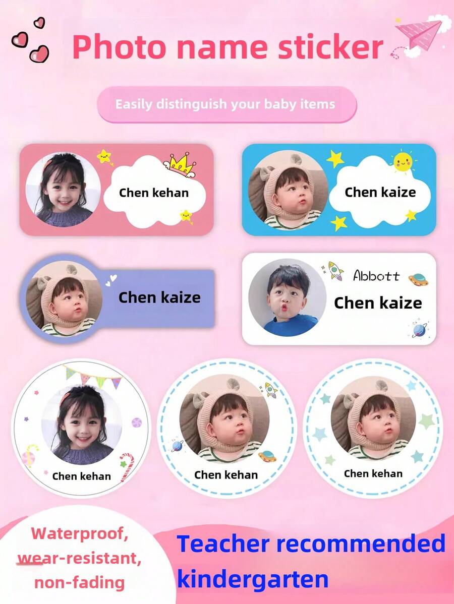 60pc Custom Text Stickers, Waterproof Stickers, Personalized DIY Custom Labels For Weddings, Business, Special Events, Birthdays, Baptisms, Anniversaries, Parties, And More, 50PCS Custom Name Stickers, Back To School Fashion,Home & Living,Arts,Crafts & Sewing,Customized Stickers