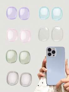 1 个大孔径透明外壳和 1 对耳机保护壳，防摔软壳兼容苹果手机和 AirPods Max 耳机 - 無色 - 查看 1