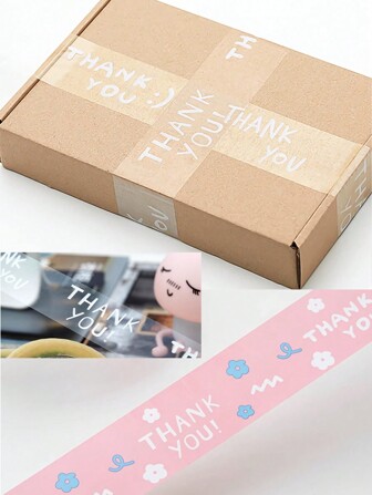 1 Rollo de 120M Cinta de Embalaje con Texto "GRACIAS AMOR", Cinta Decorativa de 4.5CM de Ancho para Cajas, Adecuada para el Día de Acción de Gracias, Halloween