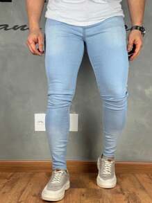 Super Skinny Premium Basic Jeans 01 - Blue and White - View 6