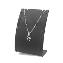 Double Necklace For Women, Girl, Paw, Pet, Dog, Stainless Steel, Silver, Does Not Tarnish - 銀色 - 查看 6