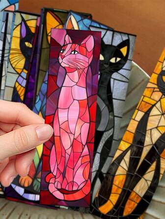 30pcs Elegant Cat Themed Bookmark, Reading Memo Card, Journal Decoration Paper Bookmark Back To School