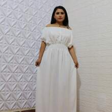 Vestido longo Elegante Roupa Feminino longo Elegante Festa Vestido Longos Feminino Verão Elegante Evangélica Duna Pipoca Vestidos Festa Elástico Evangélica Ciganinha Elástico Na Cintura Pra Maior Conforto  Fim  Do Anho  Vermelho Branco