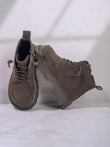 Nuevas botas para niños de otoño/invierno 2024, botas cortas con suela suave para niñas, botas para niñas con decoración de costura