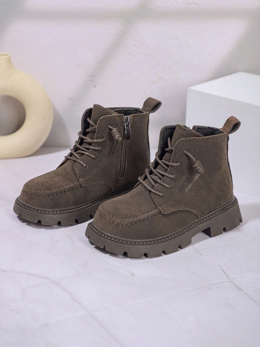 Nuevas botas para niños de otoño/invierno 2024, botas cortas con suela suave para niñas, botas para niñas con decoración de costura