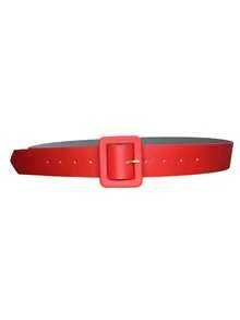 Women's Belt Square Buckle Colorful Thin Fashion Blogger HL-120 - 紅色 - 查看 2
