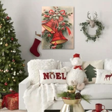 1pc, Nghệ thuật treo tường hình chuông Giáng sinh, Chuông chúc mừng năm mới, Trang trí Giáng sinh, In áp phích cổ điển, Tranh vải tối giản, Thích hợp để trang trí nhà cửa, Phòng ngủ, Phòng khách, Văn phòng tại nhà, Trang trí phòng tắm, Trang trí tường 20 * 28 inch, Không có khung - nhiều màu - Xem 2