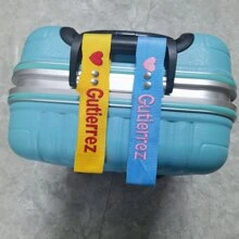 1 pieza Correa/Etiqueta de equipaje personalizada con nombre bordado para maleta, Etiqueta de equipaje con hebilla de metal personalizada, multifuncional, funcional, práctica, de moda para todos, colorida, vintage, sobria, unisex, deportiva, informal, personalizada, única, para invierno, regalo de Navidad/fiestas, accesorio de bolso/llavero para cumpleaños