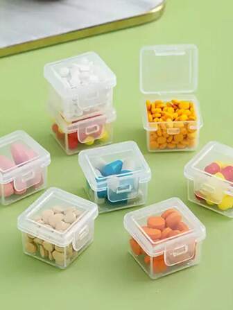 1/2/6pcs Transparent Plastic Pill Storage Box With Lid, Effective For Storing And Organizing Medication, Portable Accessories Storage