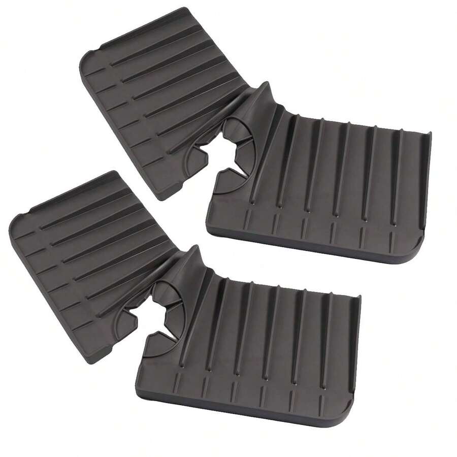 Kitchen Faucet Protector Absorbent Mat Bathroom Silicone - Đen - 2 Cái - Xem 1