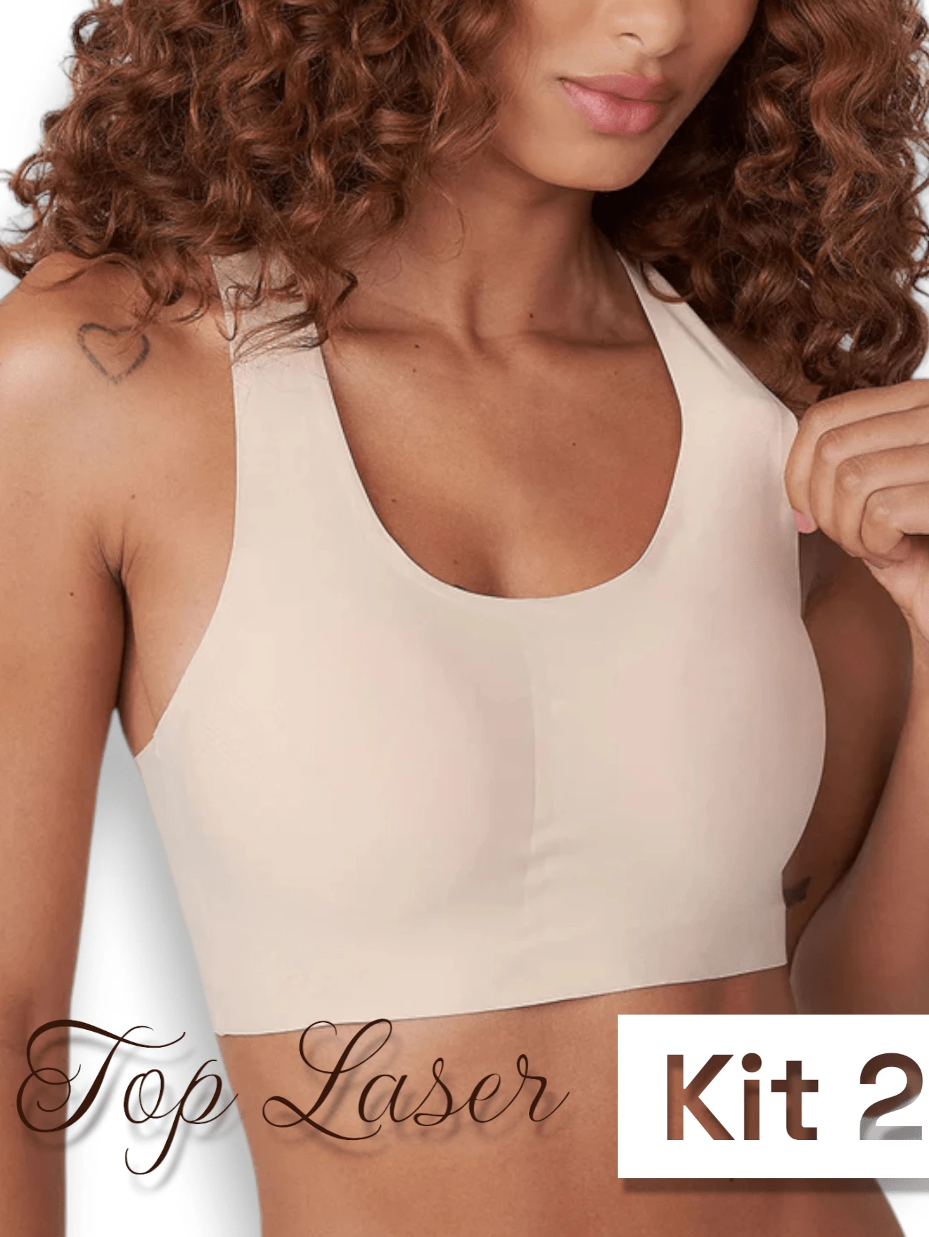 Kit 2 Invisible Swim Bra With Removable Seamless Pad Laser Cut Women's Lingerie Bra - Nhiều màu - Xem 1