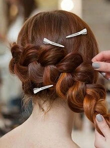 10pcs/20pcs/40pcs Women Simple & Chic Casual Hollow Design 1.77in Alloy Silver Hair Clips, Suitable For Daily Makeup, Hair Salon Styling, Y2K Style Hairpins Accessories Claw Clips Hair Claws Hair Barrettes, School Stuff, Hair Accessories, Head Accessories - Silver - View 5