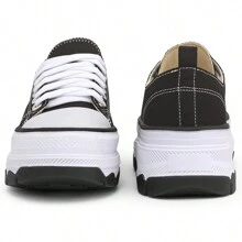 Women's Casual Sports Fashion Sneakers With Thick Sole And High Heel - màu đen - Xem 2