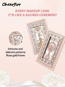 CHEERFLOR 浮雕化妆盘，眼影盘，高显色度，带磁性旋转盖，哑光闪光粉眼影盘，持久亮泽闪光眼影，轻盈，顺滑，带镜子，荧光笔轮廓腮红粉一体式化妆盘，日常化妆品 - CFR961 - 查看 9
