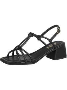 Women's Casual Square Toe Sandals With Thick Block Heel And Knotted Straps Original GiGiL - màu đen - Xem 2