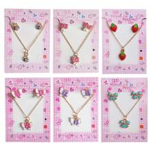 5 Necklace And Earrings Set Children's Jewelry Set Girls Assorted Models - 5 bộ dụng cụ các loại - Xem 3