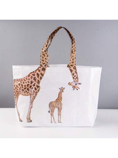 未使用 トートバッグ ジラフ フェイラー キリン 網目模様 アニマル柄 1