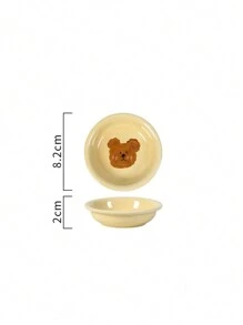 1 件卡通 Emo 愤怒熊单柄碗，6 英寸/610 毫升，可爱陶瓷单耳汤碗，家用，搪瓷餐具套装，餐垫，单人礼盒，圣诞礼物，学校用品 - emo熊-單耳碗 - 查看 18