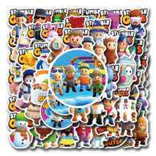 55Pcs Stumble Guy Vinyl Cartoon Stickers For Water Bottles, Diaries, Laptops, Luggage, Bumpers, Cell Phones, Scrapbooks, Scooters, Helmets, Decorate Cartoon Stickers And Decals