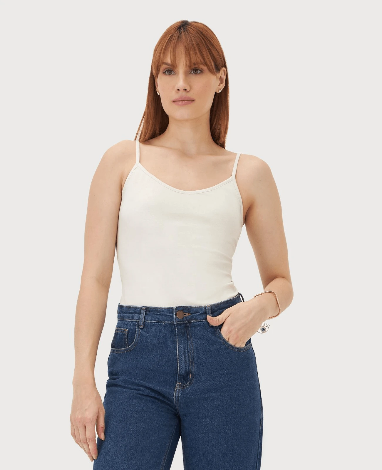 Kohmar Women's Basic Cotton Tank Top Beige - Màu be - Xem 1