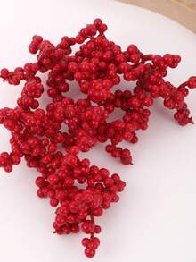 Phụ kiện Giáng sinh đỏ Series - Quả mọng đỏ nhân tạo, Quả lựu đỏ Giáng sinh giả, Nĩa 3 chấu 9 đầu, Phụ kiện vòng hoa Giáng sinh & dây leo, Quả mọng đỏ xốp 3 chấu, Quả lựu đỏ giả - Nhiều màu - Xem 10