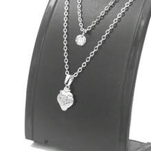 Double Women's Strawberry Necklace, Does Not Darken, Stainless Steel, Silver, Does Not Darken, Children's - Bạc - Xem 3