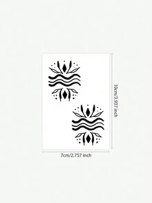 1 件可重复使用防水临时纹身贴纸，创意黑色纹身设计，PVC 手臂纹身贴纸，防汗，适合时尚人士日常使用 - 黑色 - 查看 2