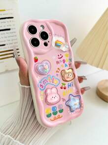 卡通油画图案配件，兼容苹果奶油色花卉图案手机壳，彩色绘画配件花朵手链腕带软壳透明彩色绘画保护壳，兼容 15XR/7/8彩色绘画，兼容 12PROMAX/13PROMAX/14PROMAX/兼容 15 Promax，兼容苹果13手机壳，兼容苹果14手机壳，兼容苹果11软壳P12防摔XS包边彩色绘画TPU防摔软壳手机壳防水防震防刮，国际版，非国内版 - 彩色 - 查看 3