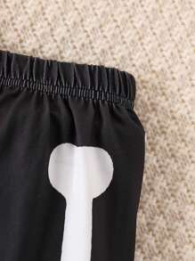 2 bucăți băiețel 1-6 ani Halloween schelet imprimat cu mânecă lungă costum comod casual cu pantaloni