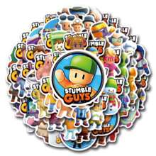 55Pcs Stumble Guy Vinyl Cartoon Stickers For Water Bottles, Diaries, Laptops, Luggage, Bumpers, Cell Phones, Scrapbooks, Scooters, Helmets, Decorate Cartoon Stickers And Decals