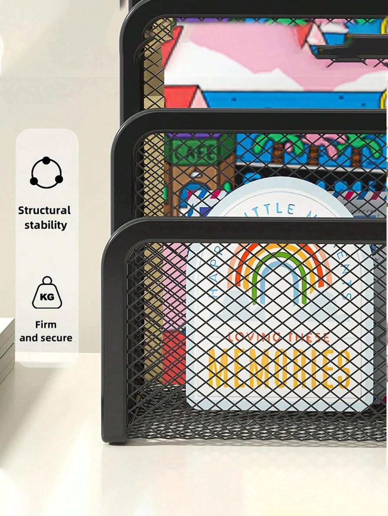 1pc Book File Folder Organizer Storage Shelf, Desktop Bookend Office